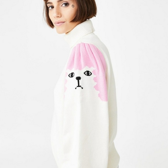 Lazy Oaf Poodle Puff Sleeve Knitted Jumper - Picture 3 of 8